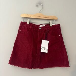 $20 ADD‎ ON Zara Red Corduroy Skirt 11-12Y